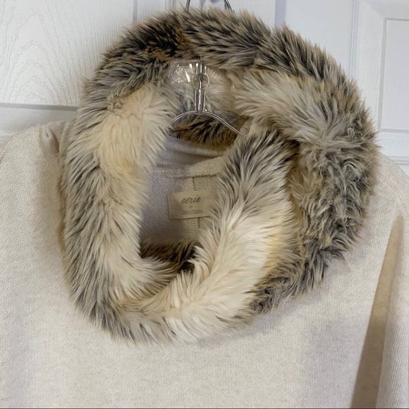 AERIE FAUX FUR HOODIE SWEATER - Picture 8 of 12